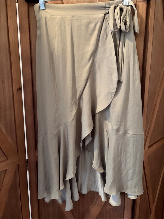 Pink Martini Dresses & Skirts - PINK MARTINI Light Muddy Green Ruffled Wrap Skirt - SIZE XS